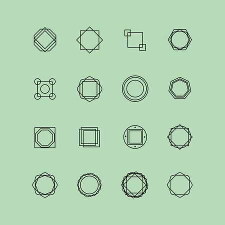 abstract geometric line logo vectorのイラスト素材