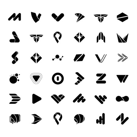set of abstract letter logo design collection - vectorのイラスト素材