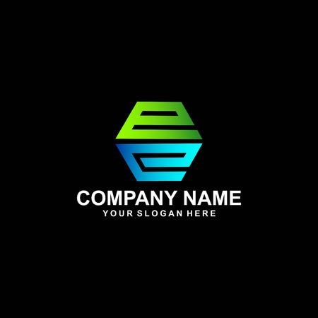 EE letter  logo design vectorのイラスト素材