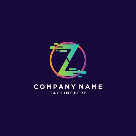 abstract Z letter with splash logo design vectorのイラスト素材