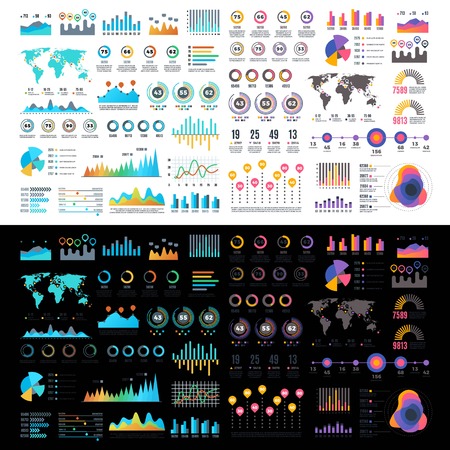 mega set of business infographic element  logo design vectorのイラスト素材
