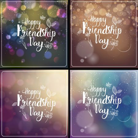 happy friendship day background isolated on bokeh background - logo design vectorのイラスト素材