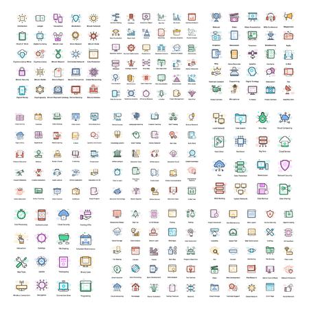mega set of business and technology icon symbol - logo design vectorのイラスト素材