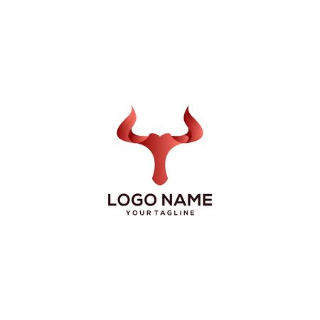 abstract head bufallo logo design vectorのイラスト素材