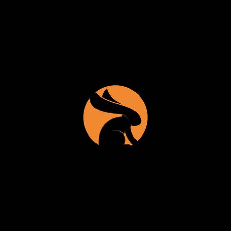 abstract rabbit logo design vectorのイラスト素材