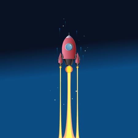 rocket science at sky logo design vectorのイラスト素材