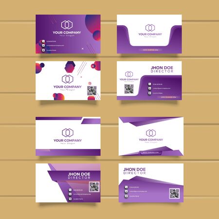 set of modern and creative business card logo design vector templateのイラスト素材