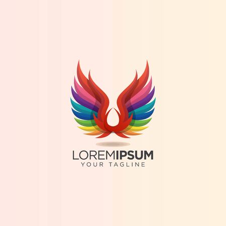 abstract wings logo design vector templateのイラスト素材