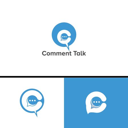 comment talk logo design vector templateのイラスト素材
