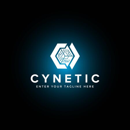 business technology with c letter logo design vector templateのイラスト素材