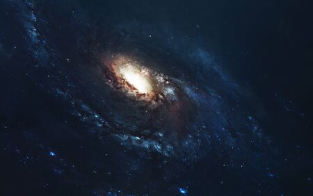 Awesome spiral galaxy. Deep space, beauty of endless cosmos. Science fiction wallpaper.