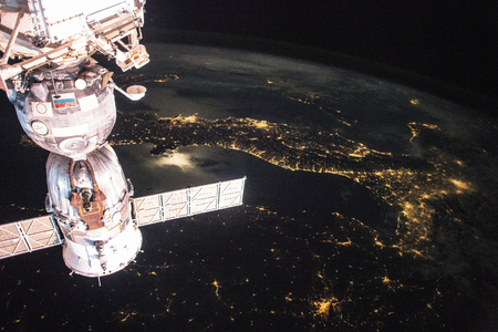 Earth observation taken by the Expedition 43 crew ISS043. This image furnished by NASAのeditorial素材