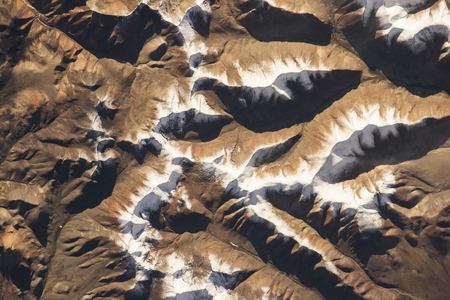 NASA astronaut Scott Kelly, on board the International Space Station, took this interesting picture of the Himalayas on Aug 7, 2015.This image furnished by NASAのeditorial素材
