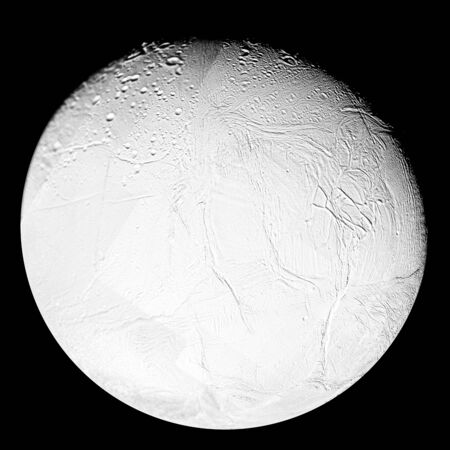 A variety of surface ages is revealed in this 16-image mosaic taken during Cassini's first close...