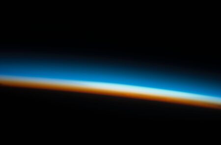 Sunrise taken by the STS-133 crew on March 7, 2011. this image elements furnished byの写真素材