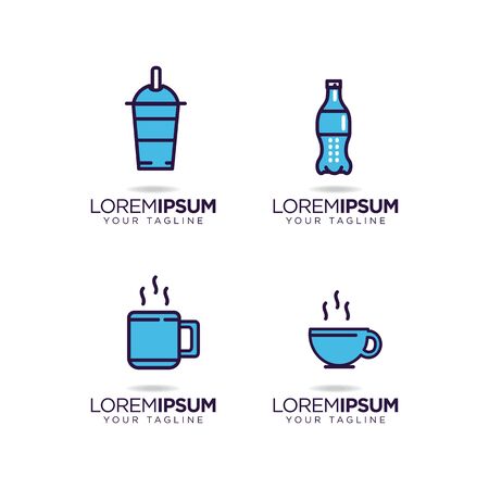 set of drink design vector templateのイラスト素材