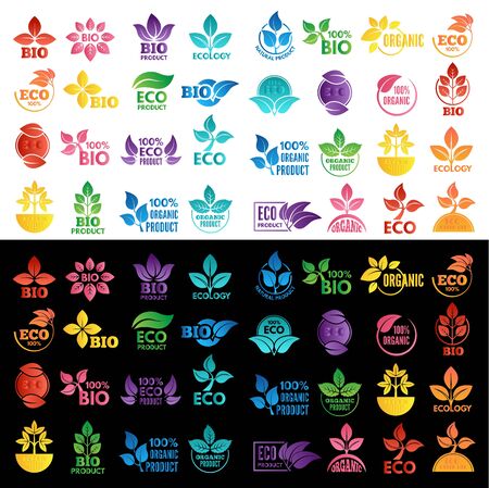 set of bio technology nature environtment design vector templateのイラスト素材