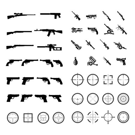 set of gun sniper  design vector templateのイラスト素材