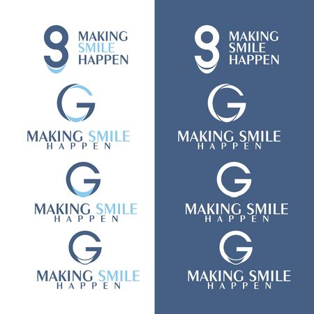 set of G  design vector templateのイラスト素材