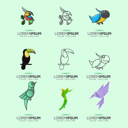 set of business animal bird  design vector templateのイラスト素材