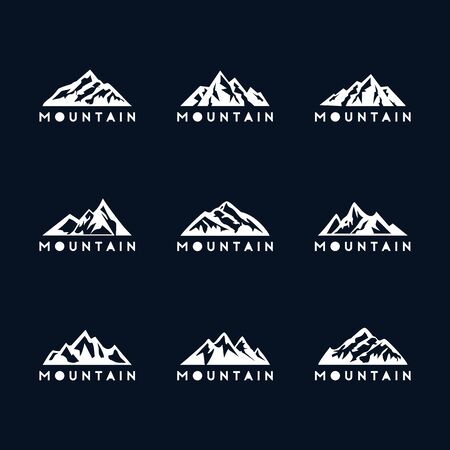 set of mountain  design vector templateのイラスト素材