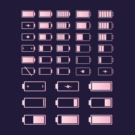 set of business technology battery icon symbol logo design vectorのイラスト素材