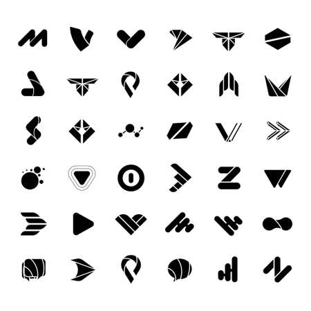 set of abstract business logo design vectorのイラスト素材