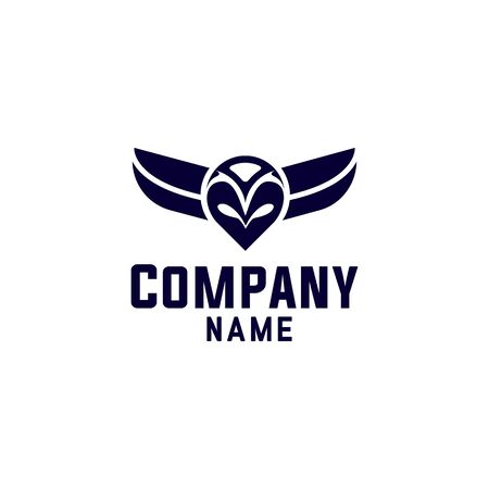 abstract owl business logo design vector templateのイラスト素材