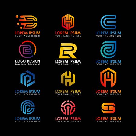 abstract letter business logo design vector template collectionのイラスト素材