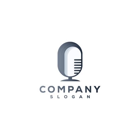 podcast music abstract business logo design vector templateのイラスト素材