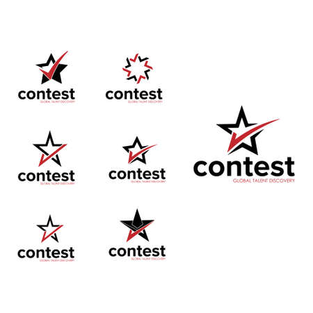 set of business star logo design vectorのイラスト素材