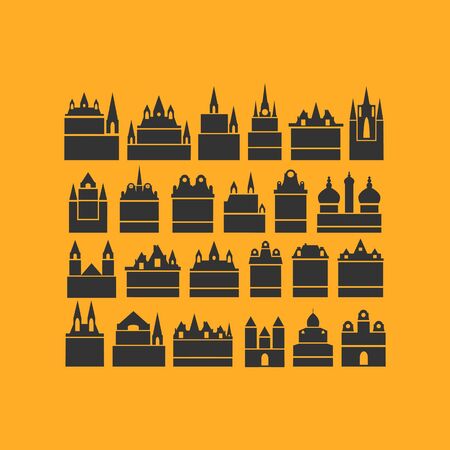 set of city cake  design vectorのイラスト素材