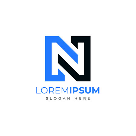 business N letter logo design vectorのイラスト素材