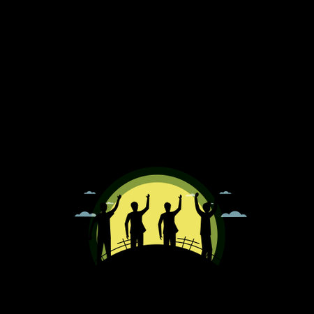 business people silhoutte - logo design vectorのイラスト素材