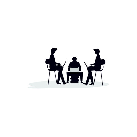business people silhoutte - logo design vectorのイラスト素材