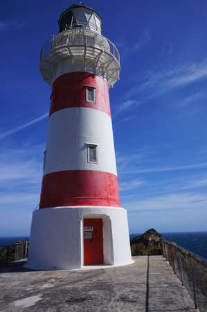 Cape Palliser lighthouse at Cape Palliser in the Wellington region of the North island of New Zealandの写真素材