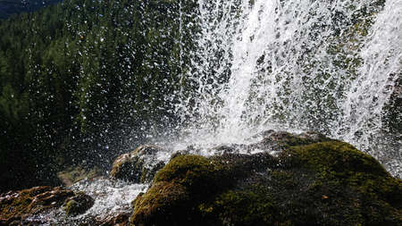Waterfall in the Carpathian Mountains. Waterfall in the mountains.