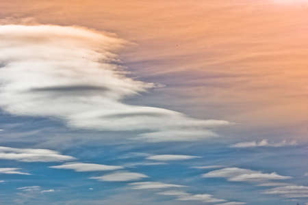 the wind was driving clouds. Pastel abstract sky background with blurry from the wind by the clouds....