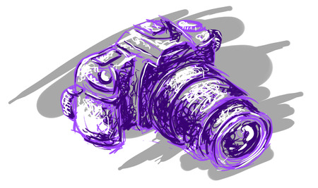 SLR camera illustrationの写真素材