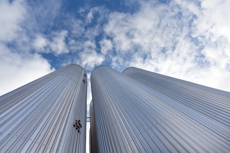 the Elevator is made of galvanized steel against the skyの写真素材