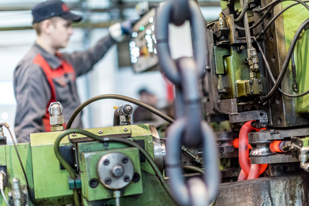 Equipment for manufacturing and welding chainsの写真素材