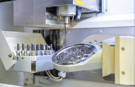 the cutter and the workpiece of titanium in the manufacturing process of the implants for...