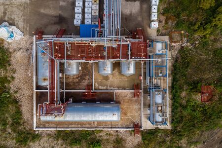 chemical production from a bird's eye viewの写真素材