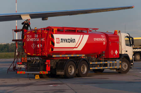 Refueling of the aircraft with fuel, Rostov-on-Don, Russia, May 24, 2016のeditorial素材