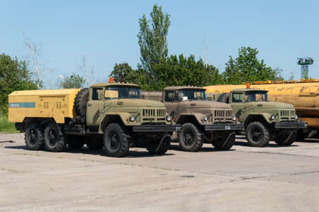 Aerodrome car, Taganrog, Russia, May 17, 2014. Aviation plant named after Beriev, producing seaplanes.のeditorial素材