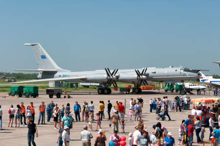 Tu-142 anti-submarine, Indian Air Force, aviation plant, Taganrog, Russia, May 17, 2014のeditorial素材