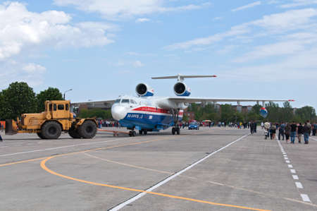Be-200 amphibious aircraft, aviation plant, Taganrog, Russia, May 16, 2015
