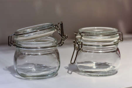 A glass jar with a lid, Rostov-on-Don, Russia, March 18, 2017. Photo taken at the mallの写真素材