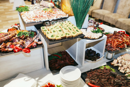 Lunch meat served for a wedding table