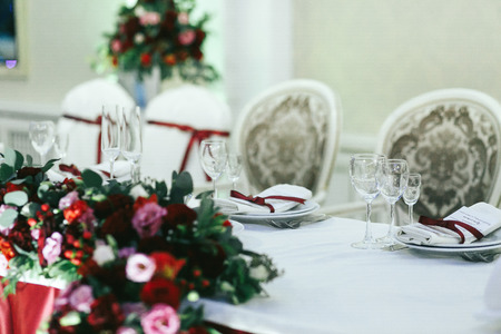 Festive table setting for weddingの写真素材